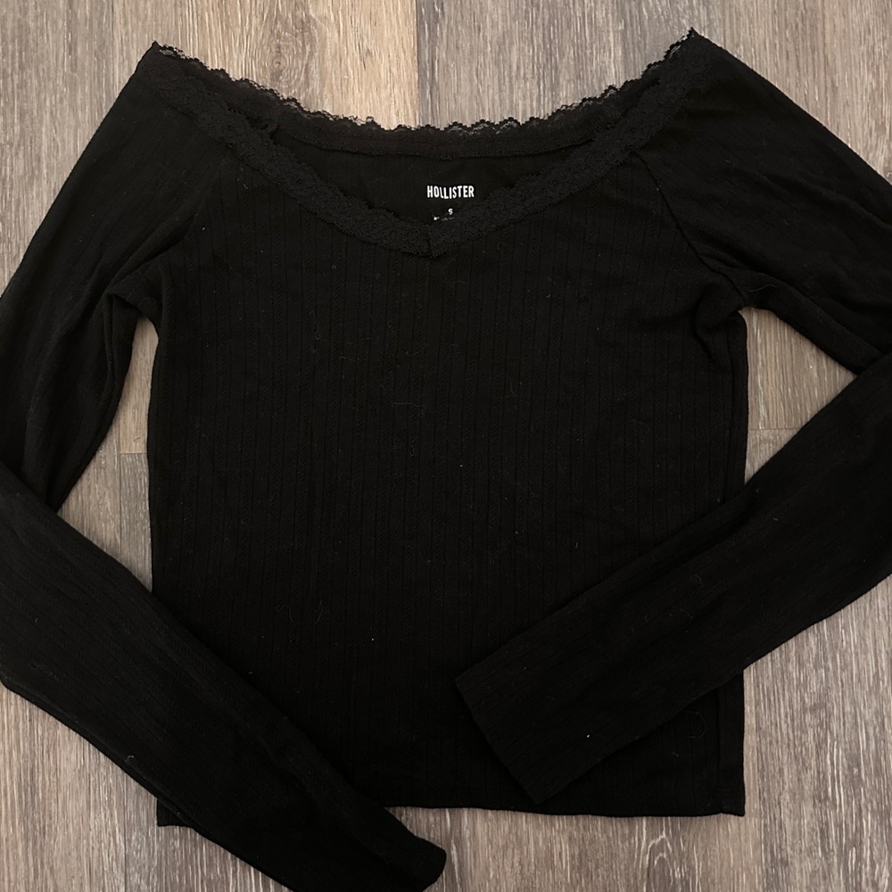 Hollister Elegant Black Lace Blouse
